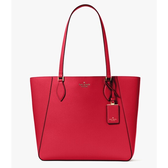 New Kate Spade Poppy Large Leather Tote Perfect Cherry - Picture 1 of 5